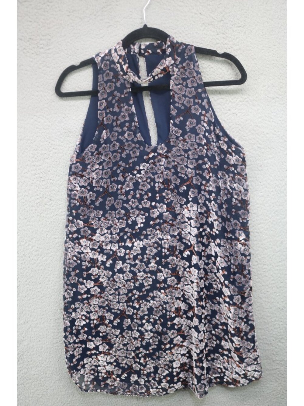 Mary & Mabel Sleeveless Velvet Burnout Floral Dress-Small-Whimsigoth-Fairy